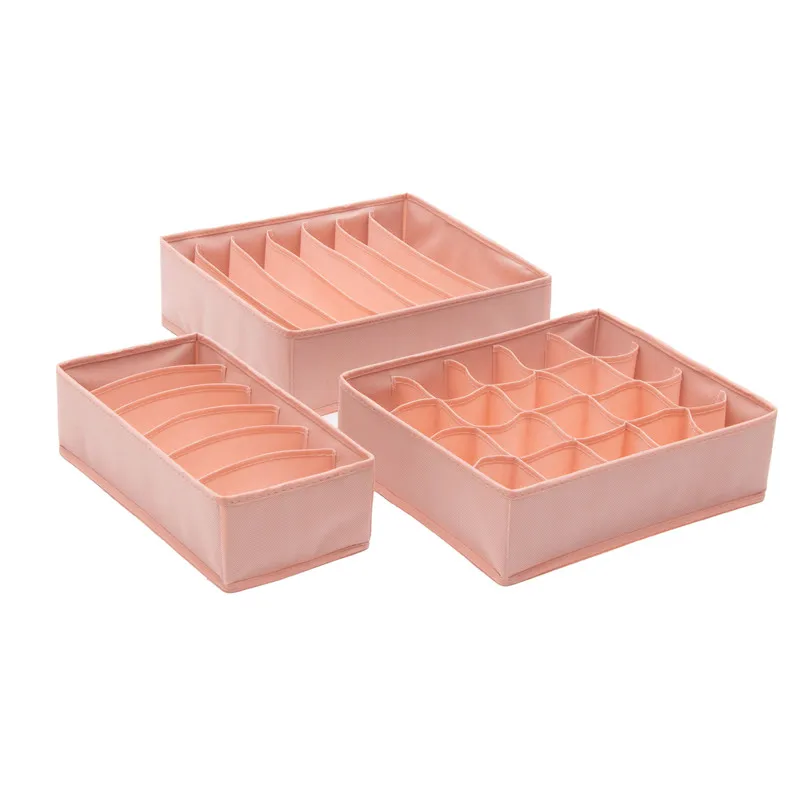 

3pcs/Set Underwear Bra Organizer Clothes Socks Drawer Closet Wardrobe Storage Box Foldable Cosmetics Home Container Supplies