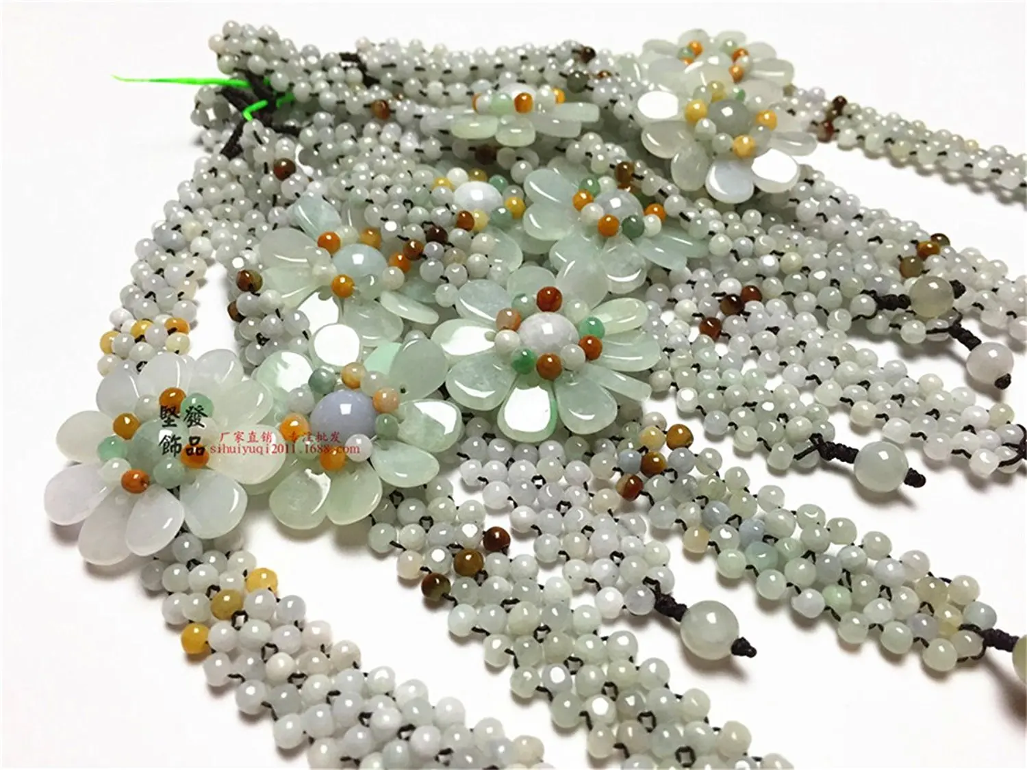 

LETSFUN Fine Jewelry Myanmar Flower AAA Jade Bead Bracelet Gifts Free Shipping