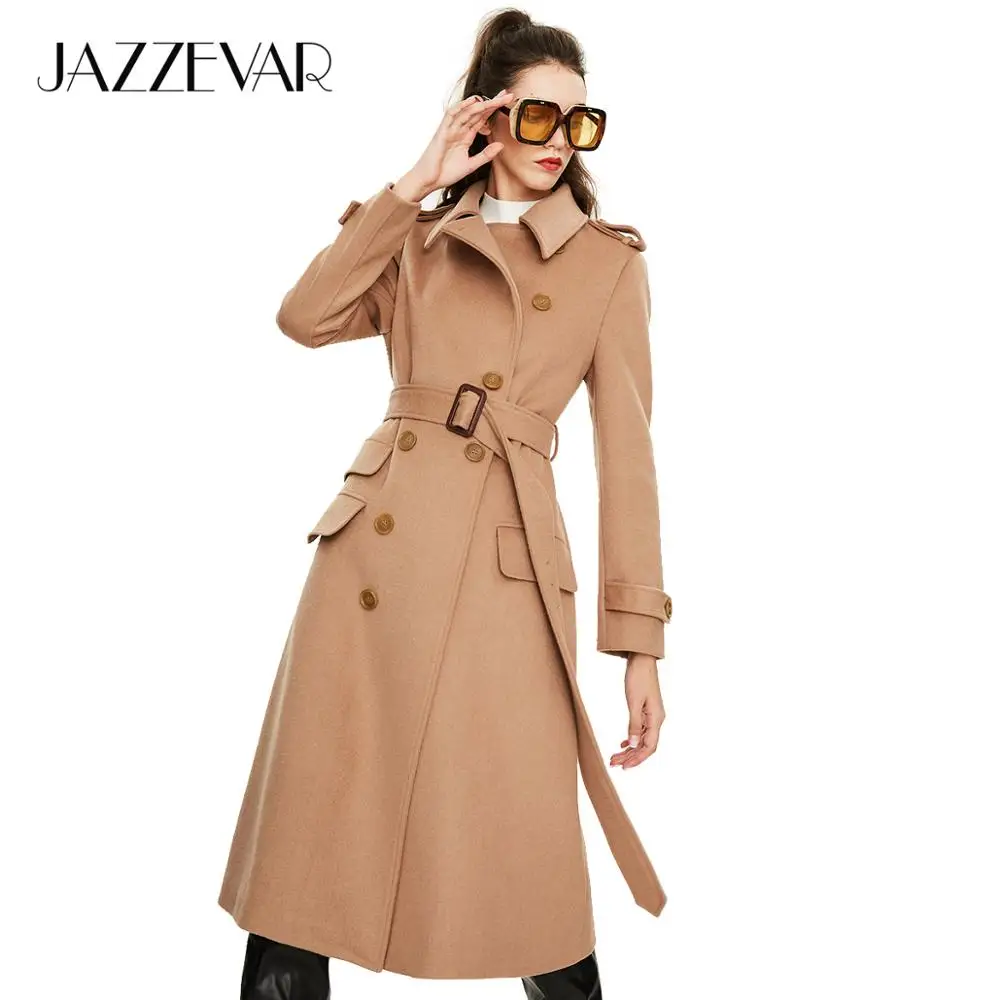 JAZZEVAR 2019 Новое поступление осенний пальто женская тонкая высокое качество новая