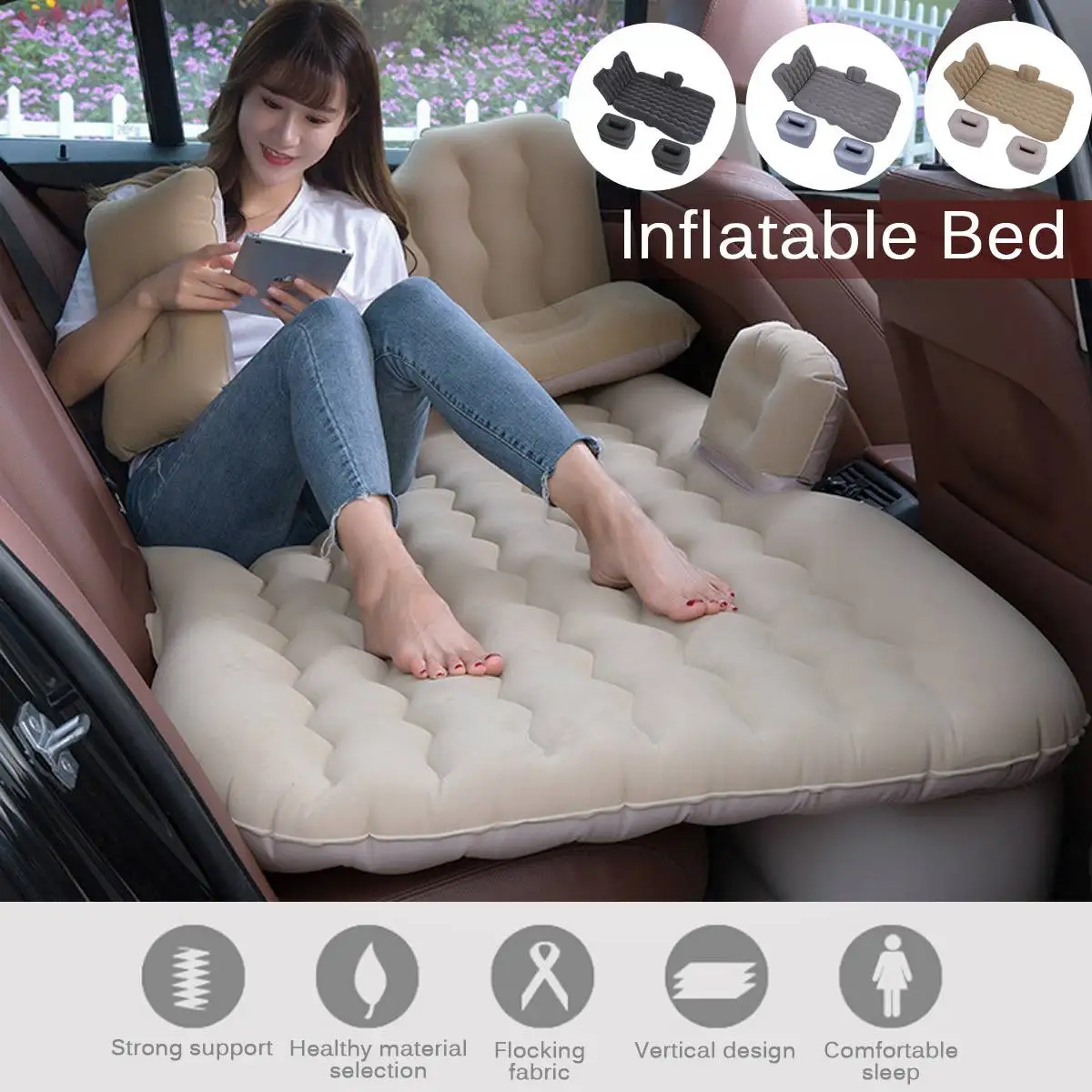 

Автомобиль надувная кровать открытый кемпинг надувной матрас для кровати Флокирование многофункциональном автомобильном надувная кроват...