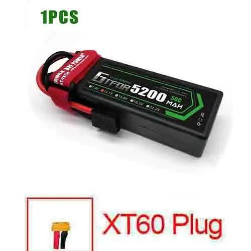 GTFDR 11,1 v 5200mah 50C 3s max 100C 3,7 V 1000mah 25C max60C запасные части для радиоуправляемого дрона traxxas - Цвет: 1PCS3S5200mahXT60