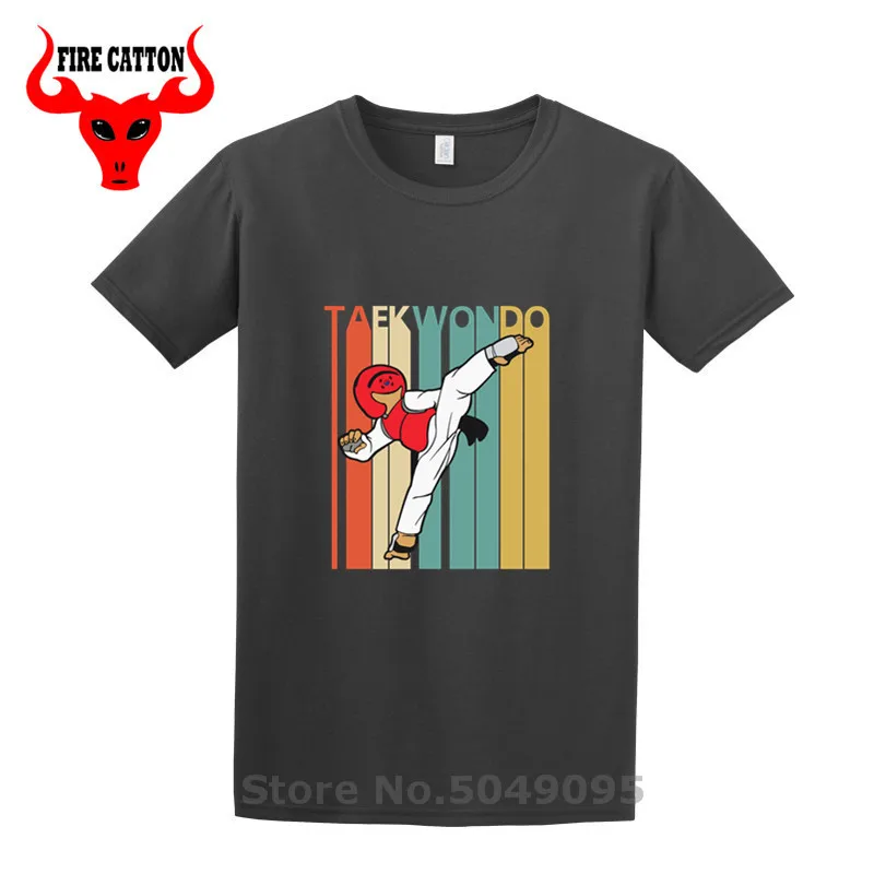 Винтажная футболка в Корейском стиле Tae Kwon Do для тхэквондо ретро уличная одежда