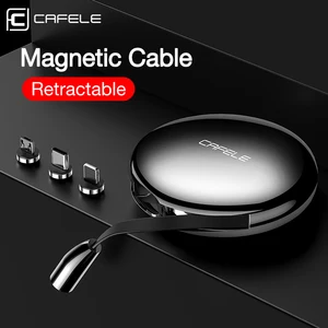 cafele retractable magnetic usb cable for iphone charger micro usb type c cable for huawei xiaomi samsung s10 3a fast charging free global shipping