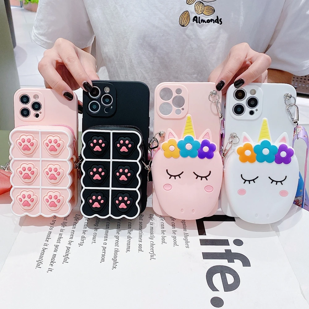 

Galaxi A50 For Funda Samsung Galaxy A50 A20E A10S A30 A40 A70 A20S Case Relieve Stress Pop Fidget Unicorn Lanyard Silicone Cover