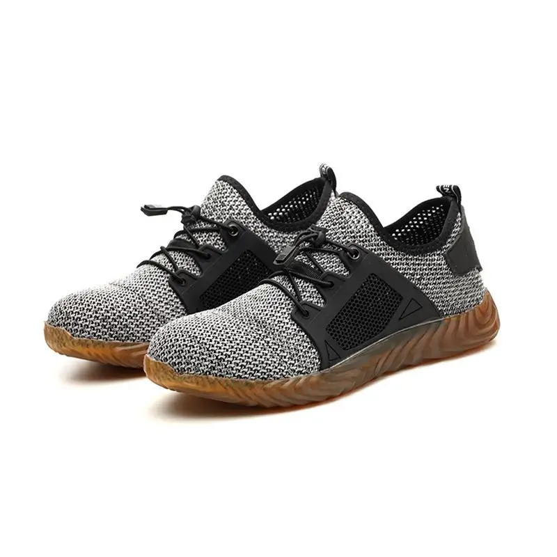 

Dropshipping Air Mesh Casual Shoes Men And Women Steel Toe Air Safety Boots Puncture-Proof Work Sneakers Breathable Shoes