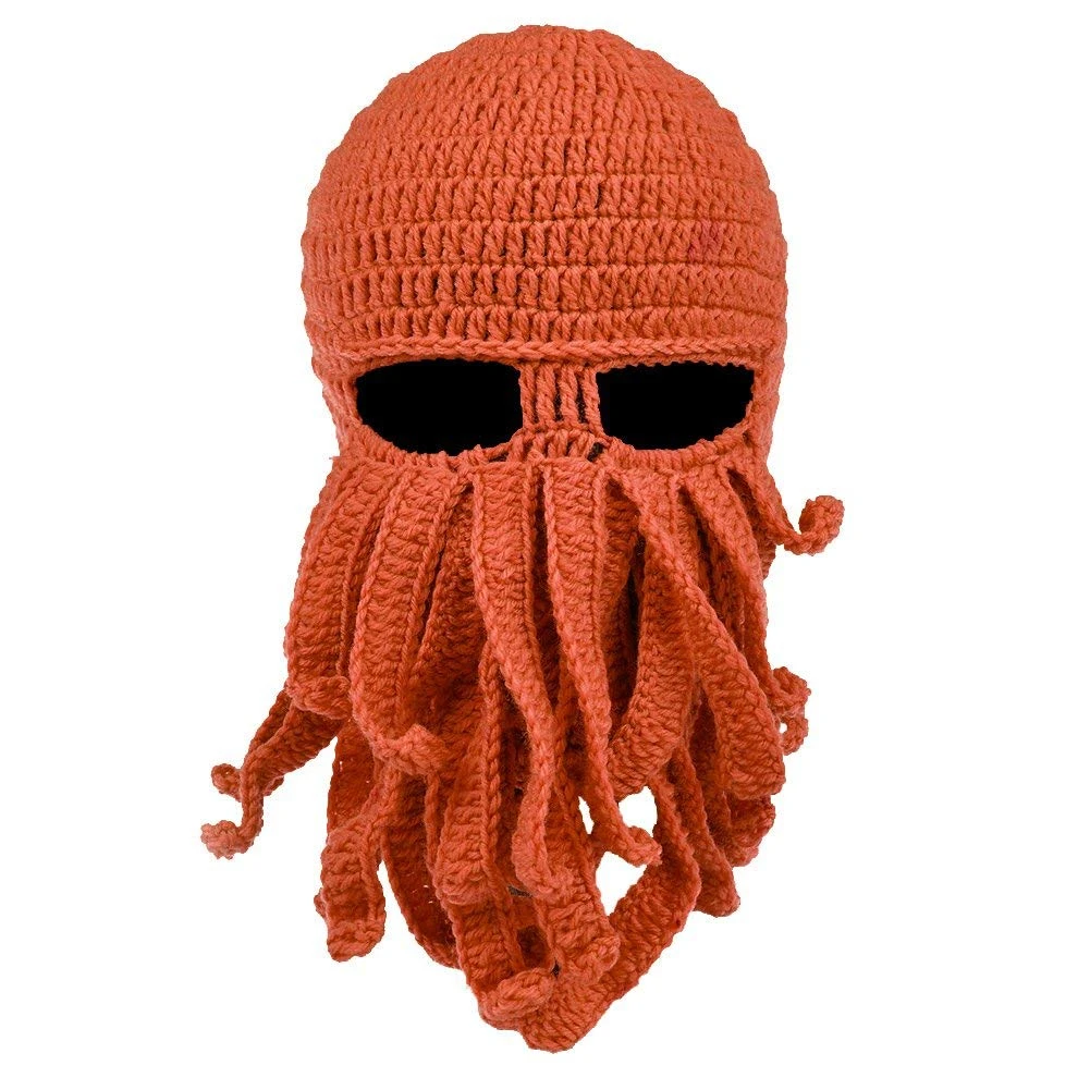 L04 Смешные щупальца Осьминог Beanie вязанная вязаная шапка для бороды ветрозащитная Лыжная вязаная шапка с маской для мужчин и женщин - Цвет: L04