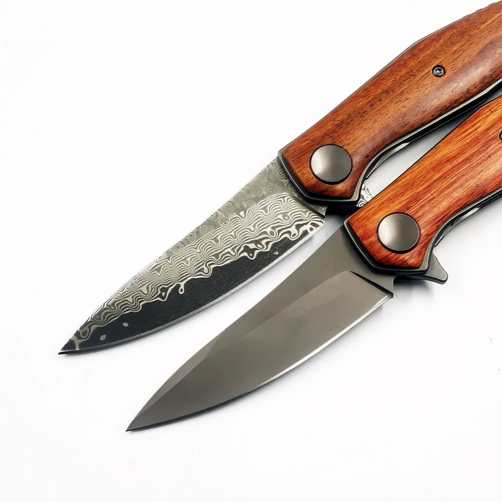 Нож OEM 4020 деревянной ручкой дамасской стали 8Cr1 3mov/VG 10 нож для повседневного