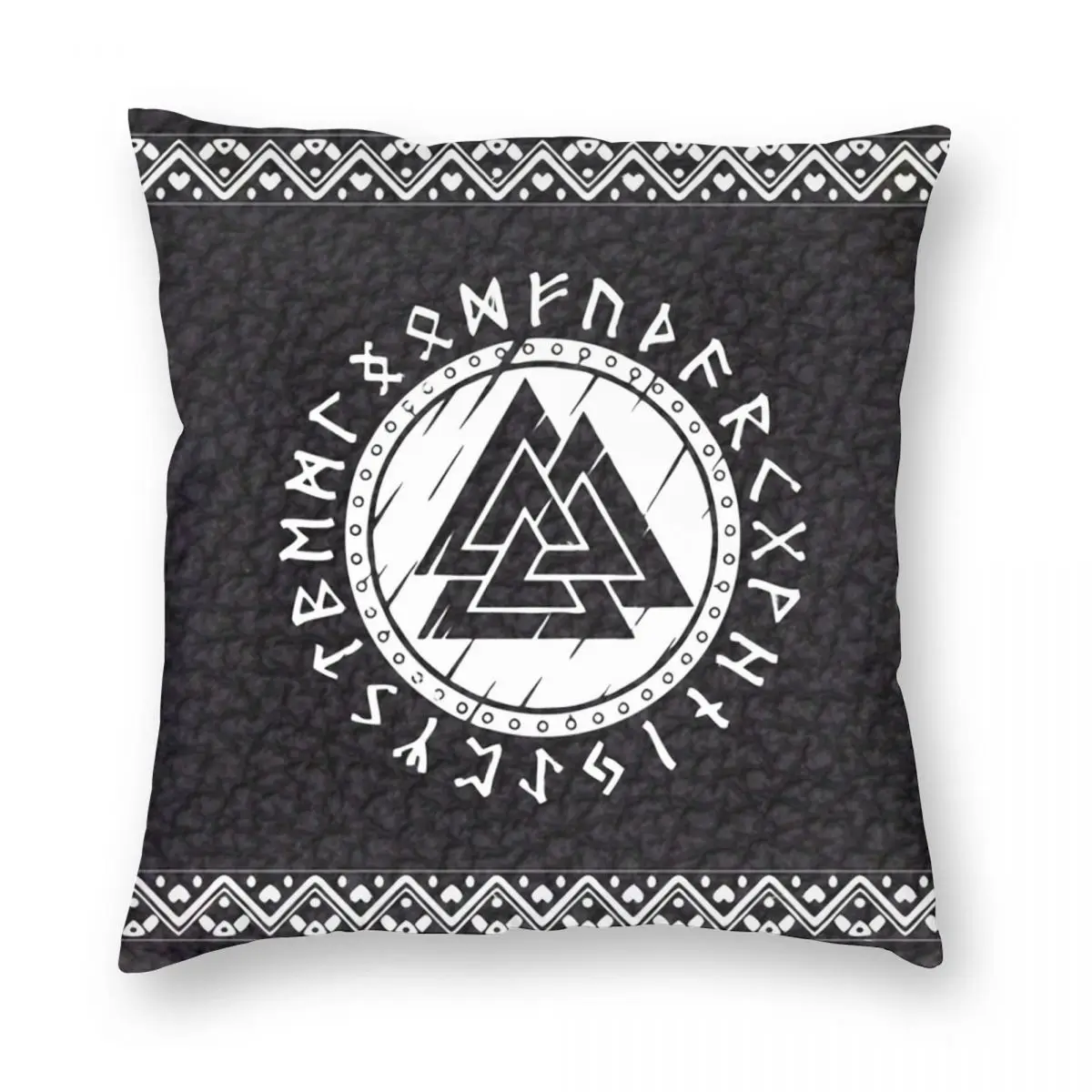 

Viking Shield Norse Runes Valknut Art Pillowcase Printed Polyester Cushion Cover Decorative Pillow Case Cover Home 40*40cm