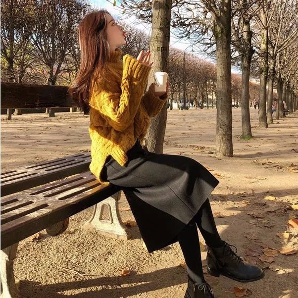 Bella philosophy 2019 зимние элегантные длинные юбки с высокой талией корейские женские