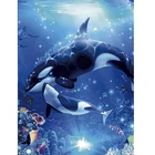 Алмазная 5D картина сделай сам, дельфин, пейзаж, вышивка крестиком, полная круглая Алмазная вышивка, киты, стразы, наклейки на стену, любовь, подарок