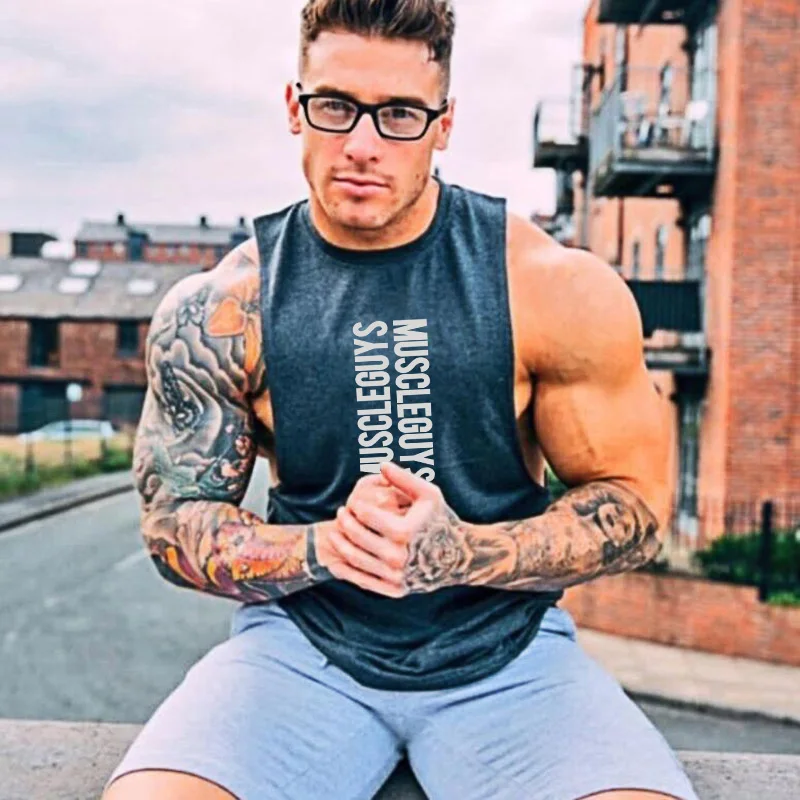 Мужская майка-майка для фитнеса спортивная одежда бодибилдинга брендовая жилет