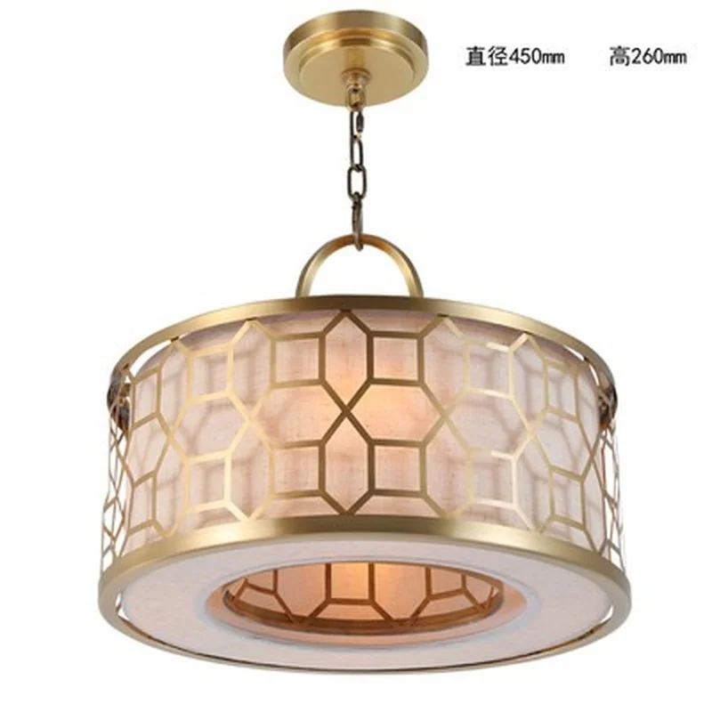 Европейская люстра современная светильник из ткани с черным и золотым оттенком