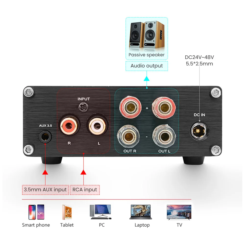 Цифровой Hi Fi усилитель мощности AIYIMA 2 0 аудио 300Wx2 TPA3255 для домашнего кинотеатра