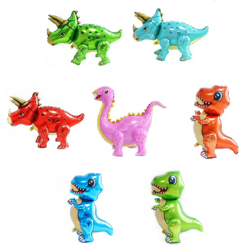 

1 Large 4D Walking Dinosaur Foil Balloon Boy Animal Children Dinosaur Birthday Forest Party Decoration
