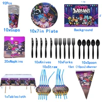friday night funkin disposable tableware sets birthday party supplies plates cups napkins banner tablecloth boy home decoration