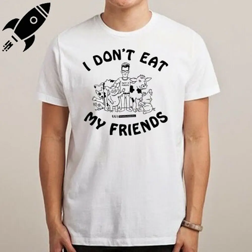 MORRISSEY I DONT EAT MY FRIENDS логотип мужская Белая Футболка размер S M L XL 2XL 3XL| |