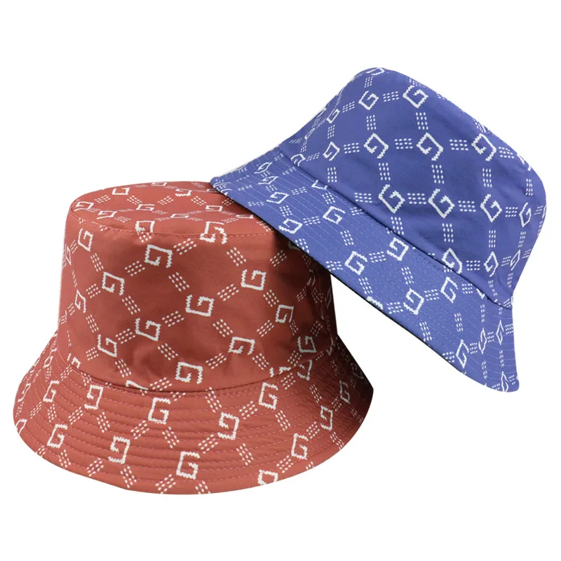 

Luxury Sun Hats Women Spring Sunscreen Double Side Bucket Hat Man Letters Sunbonnet Fedoras Solid Color Summer Beach Travel Cap
