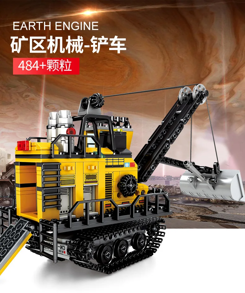 SEMBO Technic серия, передвигающийся земной двигатель, механический вилочный погрузчик, модель, набор кирпичей, строительные кубики, детские игрушки для мальчиков, совместимы