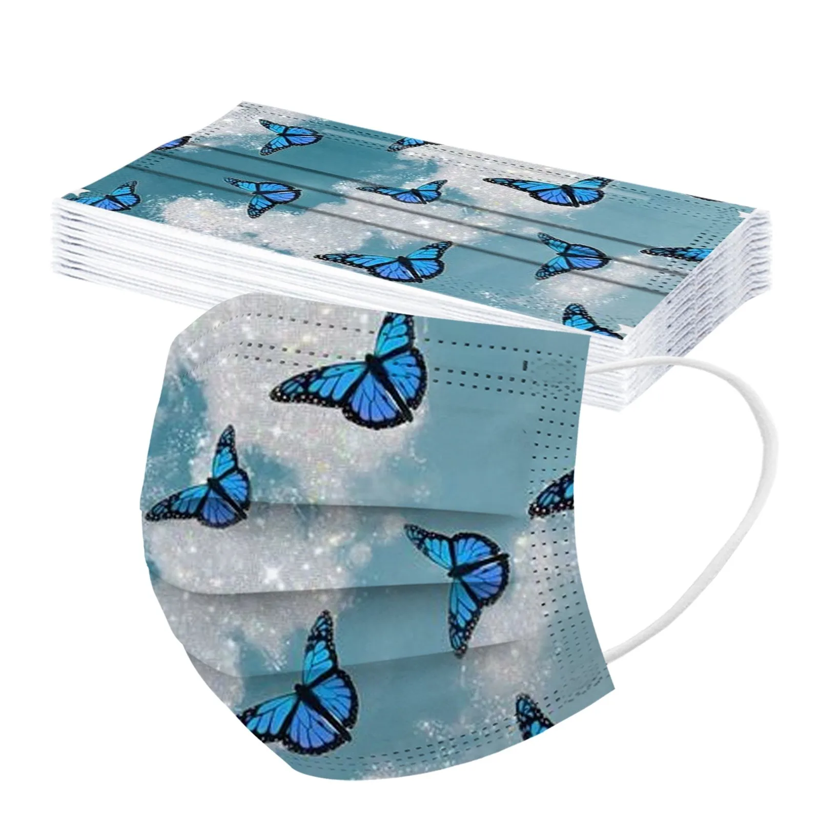 10 шт для взрослых 3 слоя одноразовая маска лица с бабочками рот маски защита рта