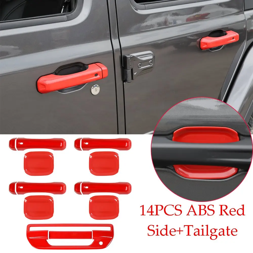 

ABS Side &Tailgate Door Handle Bowl Cover Fit Forfor Jeep Gladiator JT 2018+