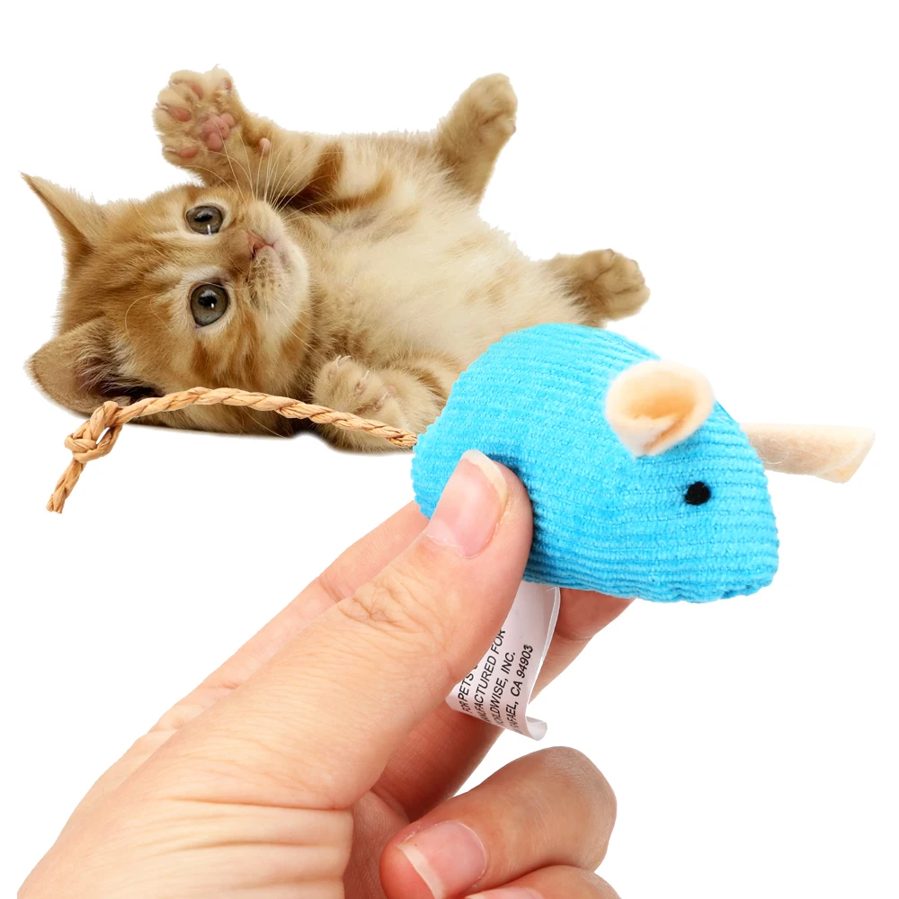 

Игровая мышь из искусственного плюша, тренировочная забавная игрушка для кошек, Интерактивная жевательная игрушка для зубов С Кошачьей Мят...