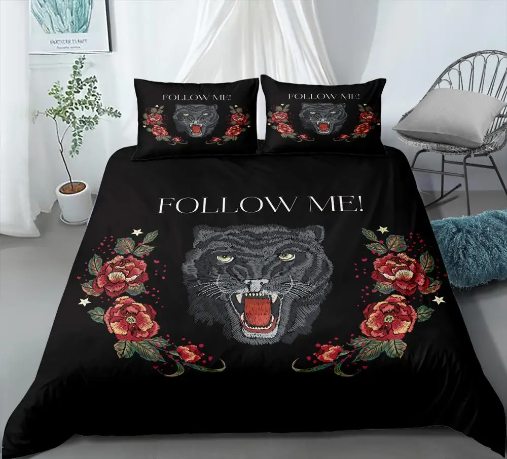 

Solstice Home Textile Boys Kid Adult Bedding Sets Ferocious animals Duvet Cover Pillowcase Flat Bed Sheet King Queen Twin