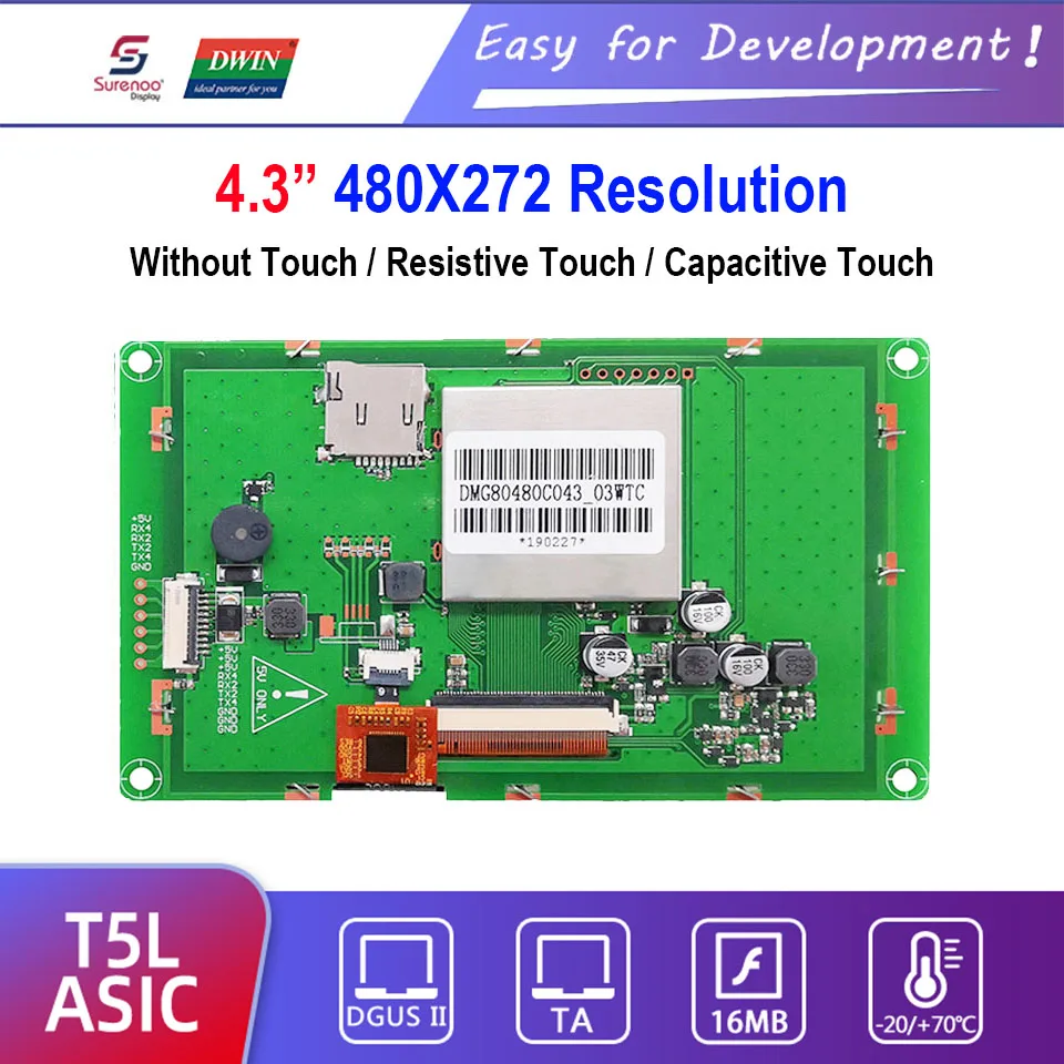 Dwin T5L HMI интеллектуальный дисплей DMG48270C043_03W 4 3 &quot480X272 ЖК с резистивной емкостной