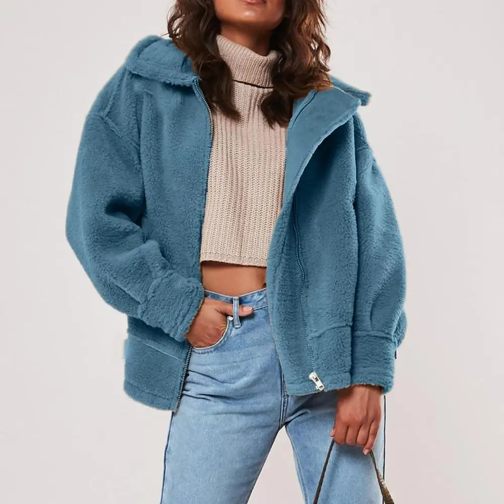 Плюшевое флисовое пальто размера плюс Женское зимнее пушистое модное