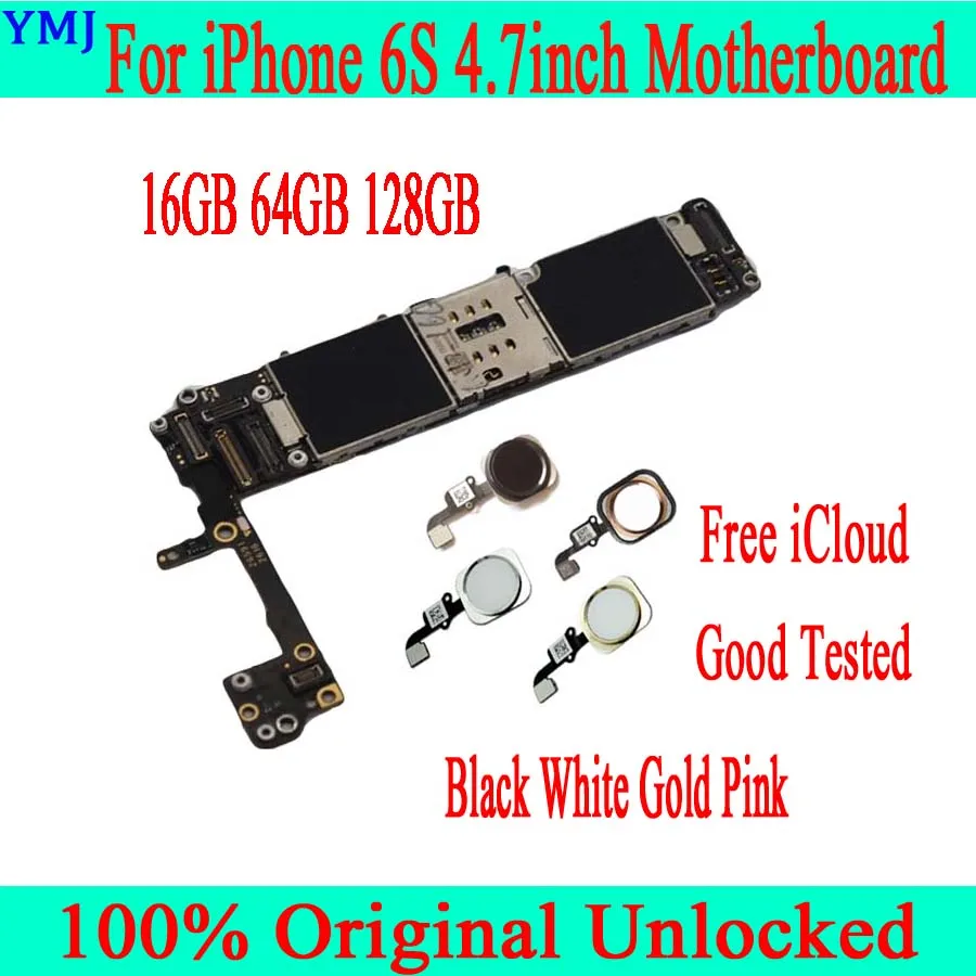 Бесплатный iCloud для iphone 6S материнская плата 4 7 дюйма с/без Touch ID 100% Оригинал