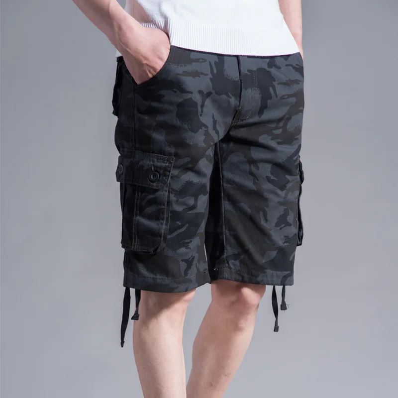 BALDAUREN Summer Camouflage Shorts Men's Fashion Casual Pants Multi-Pocket Tooling Five-Point Pants Loose Large Size Pants