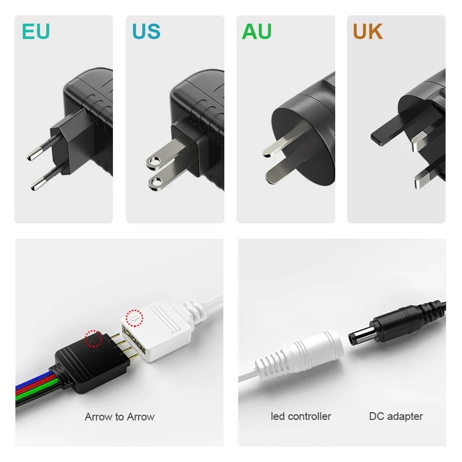

Supply Adapter US EU AU UK12V led strip lamp lighting led power driver plug LED Lights Power