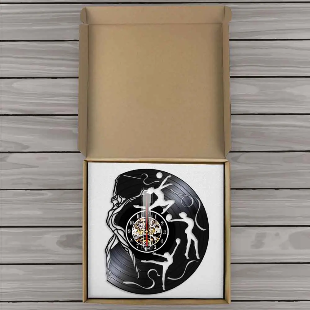 Гимнастические настенные часы с виниловой пластиной 3D современный дизайн