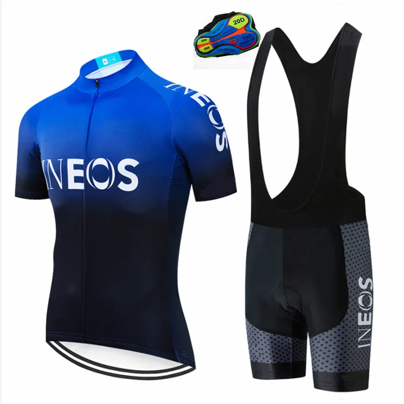 

New Cycling Jersey Set INEOS Clothing Sleeve Clothing Bike maillot Cycling Jersey Bib shorts Training Breathable