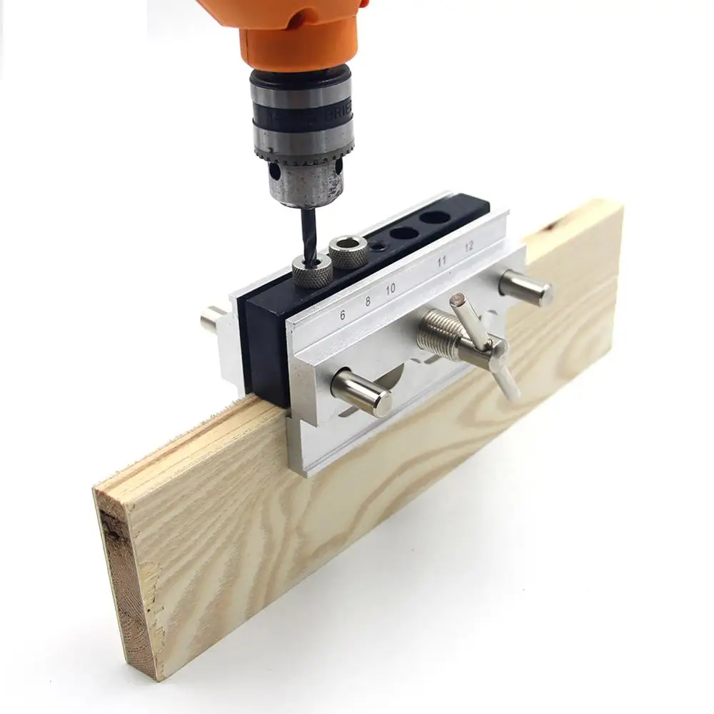 

Woodworking Vertical Hole Punch Locator Puncher Doweling Jig Drill Guide Adjustable Drilling Guide Puncher Locator Carpentry