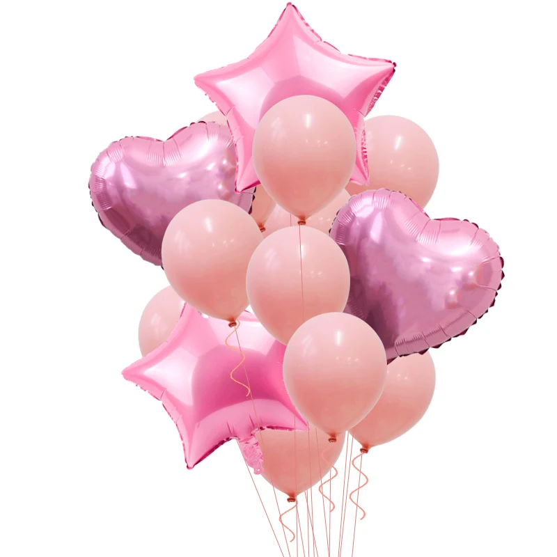 14pcs balloon set-M WEIGAO 7 палочек воздушный шар стенд держатель для шарика колонна Baby Shower украшения Дети День рождения Свадьба Декор вечерние принадлежности - Цвет: 14pcs balloon set-M