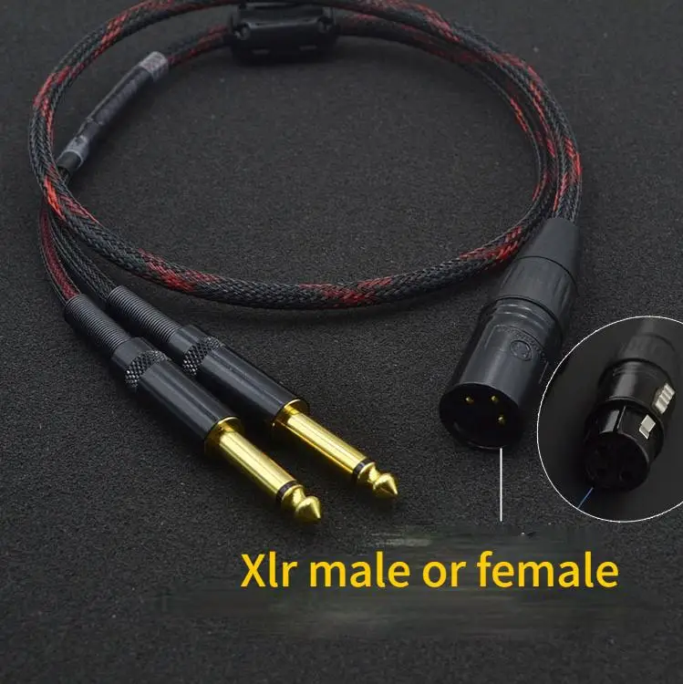 

Audiophile Audio Cable Regular 3 Pin male female XLR to Dual 6.35mm for Mixer Amplifier 2*1/4" Jack to XLR Braided 1M 2M 3M 5M