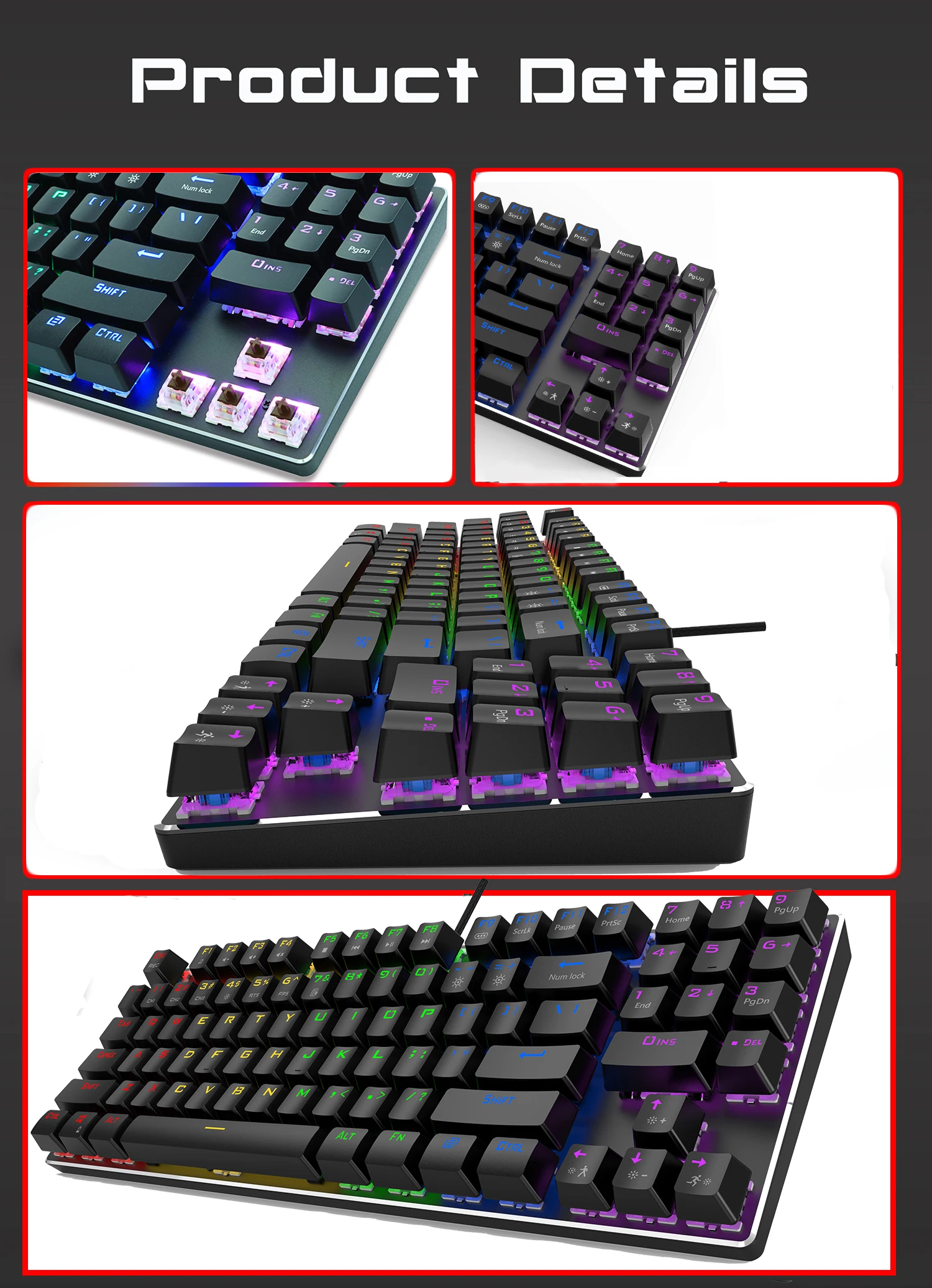 metoo wired gaming mechanical keyboard backlit 89 key anti ghosting blue red brown switch number keys for game laptop pc russian free global shipping