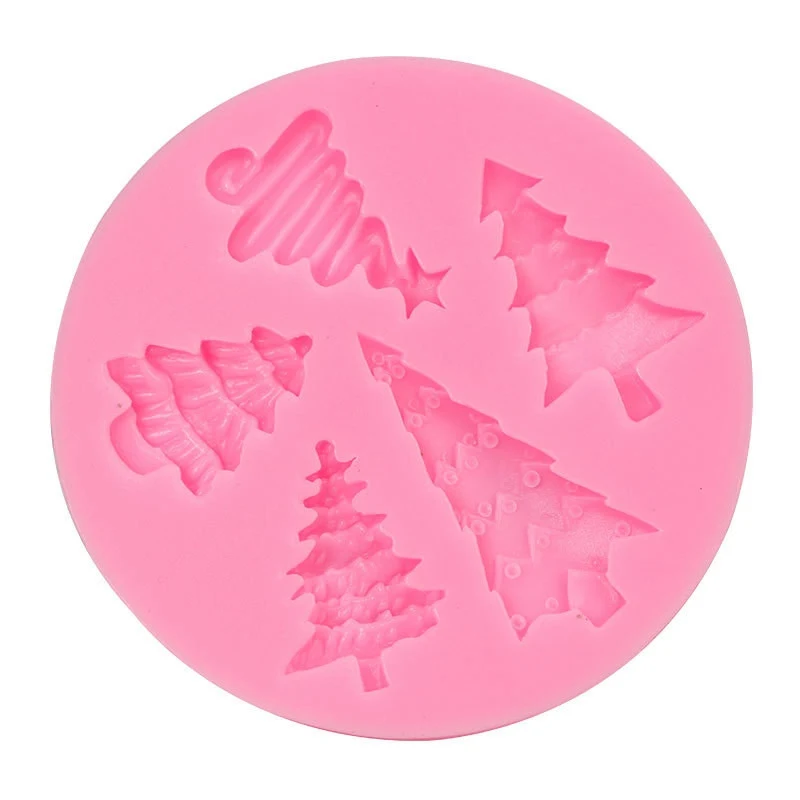 

Merry Christmas Tree Cake Chocolate Mold Silicone Fondant Soap Mould Kitchen Baking Mould