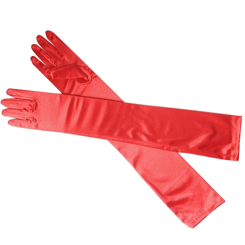 

Long Dress,Satin Gloves, Wedding Performance Prom Gloves,Dance Gloves