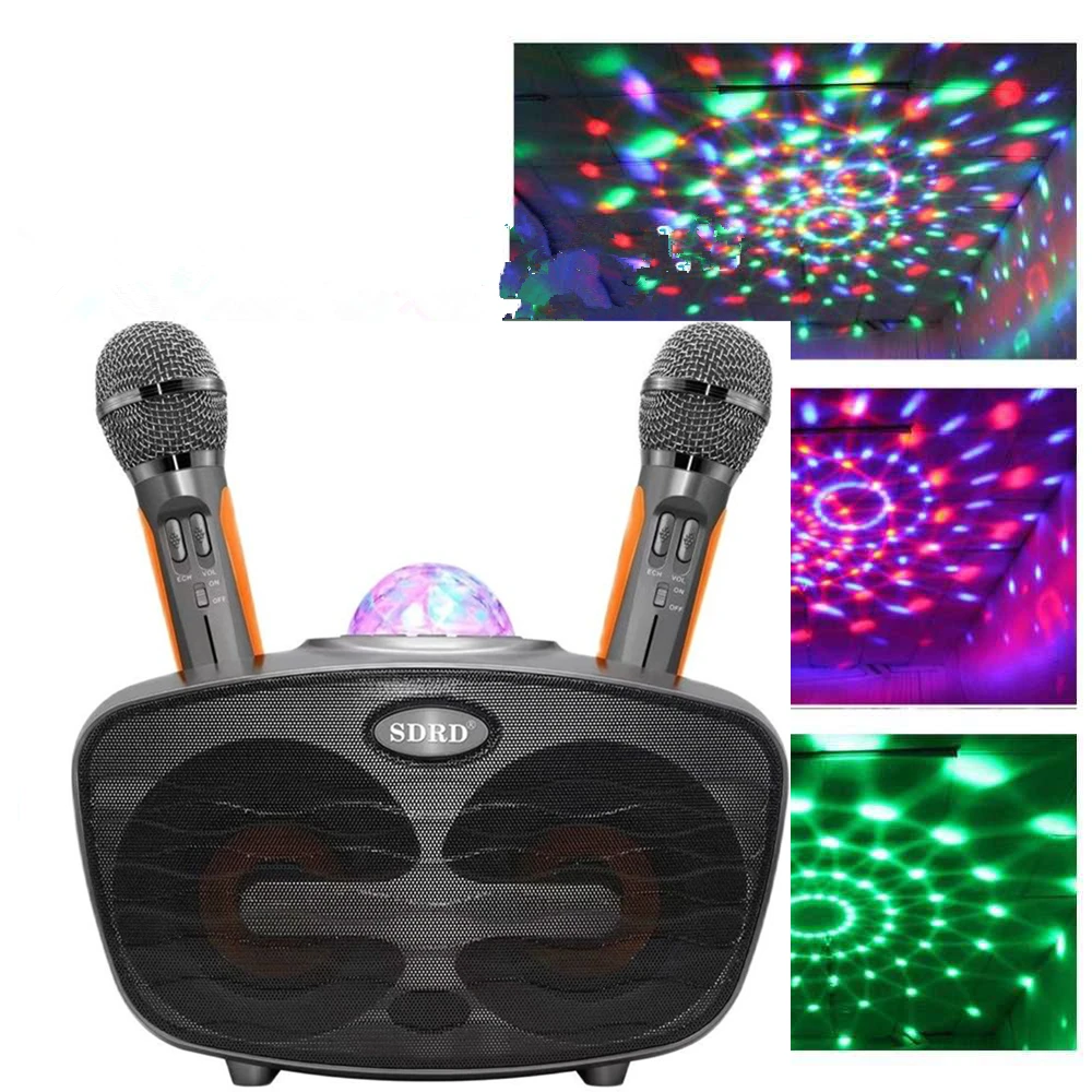 

Portable Bluetooth Speaker Home KTV with Microphone 3D Stereo Subwoofer Colorful Music Player Wireless Caixa De Som Bluetooth