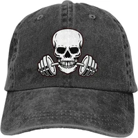 fashion soft weightlifting skull hat gift dad hat trucker hat cowboy hat