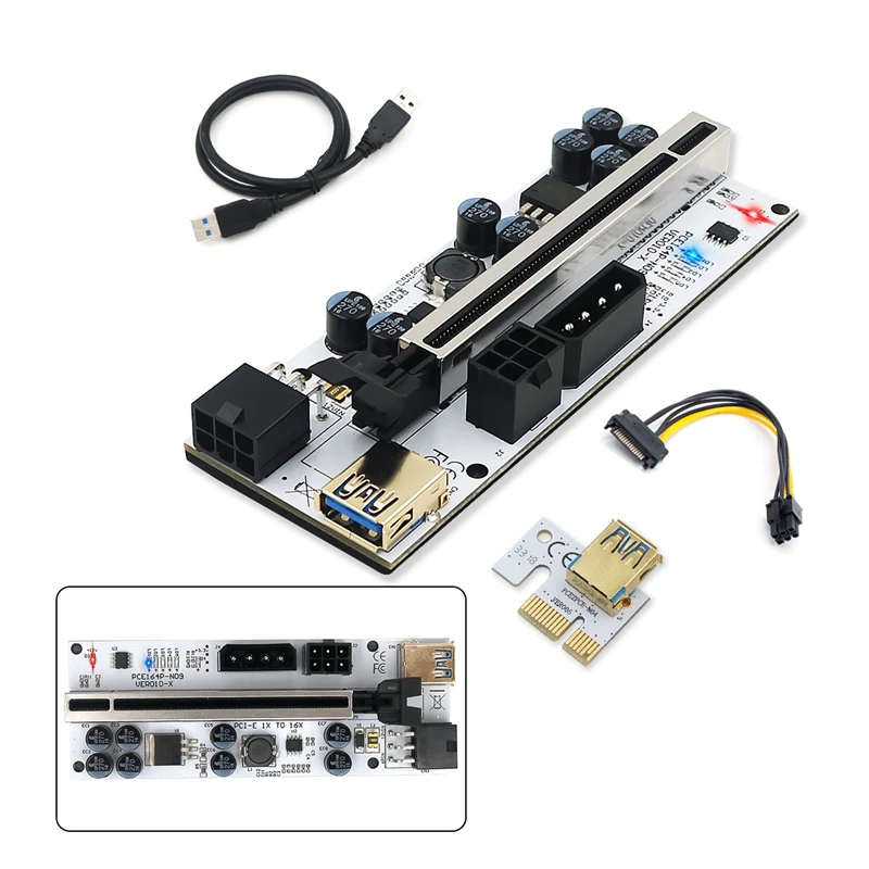 

Графическое расширение VER 010-X PCIE, 1X до 16X, со светодиодный Ной вспышкой