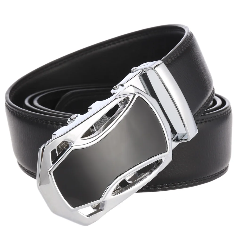 

110-200cm Brand Fashion Automatic Buckle Black Brown Genuine Leather Waist Belt Cow Leather Belts for Men 3.5cm Width Plus 180cm