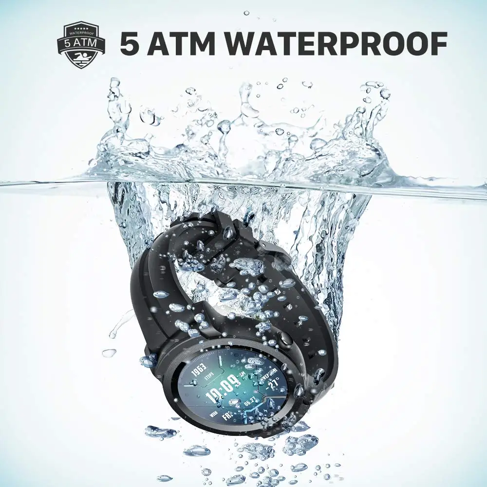 TicWatch E2 (Восстановленный) Wear OS от Google Смарт-часы GPS iOS и Android 5ATM Водонепроницаемая