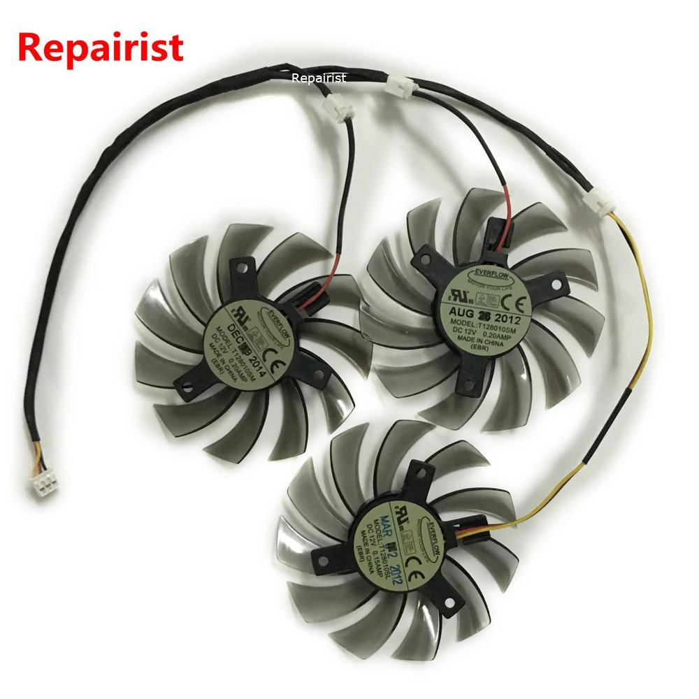 3 шт./компл. HD7870/R9 270X кулер для графического процессора 3-контактный вентилятор