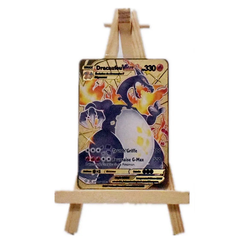 

Новый Покемон французский Pv Charizard Vmax Mewtwo GX блестящая игровая этикетка команда файтинг заказ серия детский Рождественский подарок