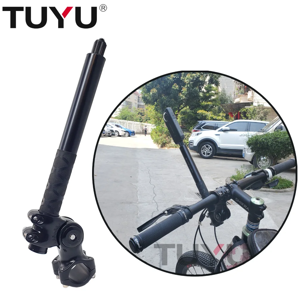 TUYU Motorcycle Bicycle Invisible Handlebar Mount Bracket Monopod for GoPro Max Insta360 X2 R Sony Camera Moto Bike Accessories |