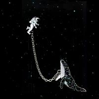 xialuoke korean fashion metal alloy astronauts whale epoxy brooches for women cute romantic cartoon children jewelry accessories