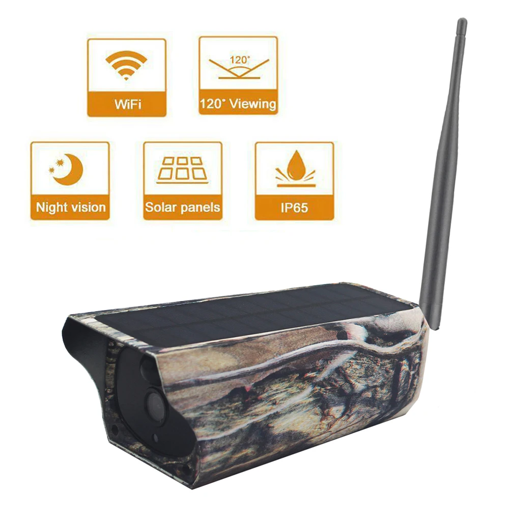

PR-500W Solar Hunting Camera WiFi HD 1080P Wild Trail Camera Outdoor Security Surveillance Cam Infrared Night Vision Photo Trap