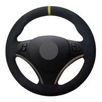 car steering wheel cover soft black genuine leather suede for bmw m sport 1 series e87 e81 e82 e88 120i 130i 120d x1 e84